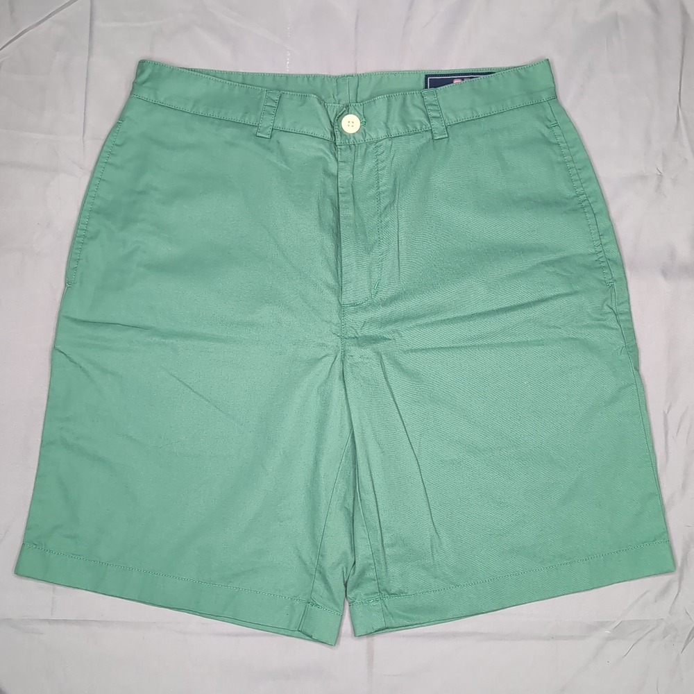 Vineyard Vines Shorts Men's 32 Whale Club Short Chino Green Cotton Twill